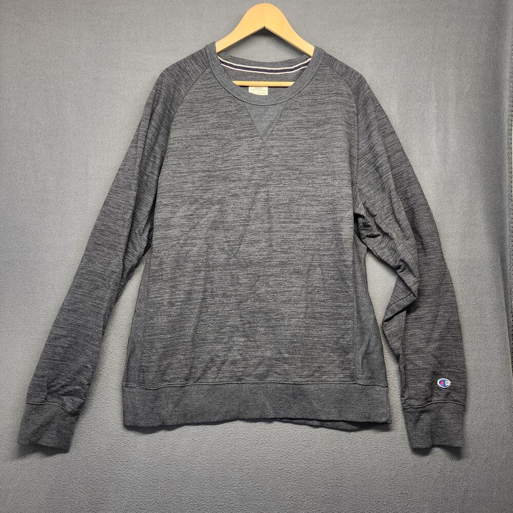 Champion Shirt Mens XXL Grey Long Sleeve Crewneck Casual